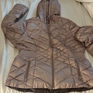 Lane Bryant Women's Quilted Puffer Jacket - Silver